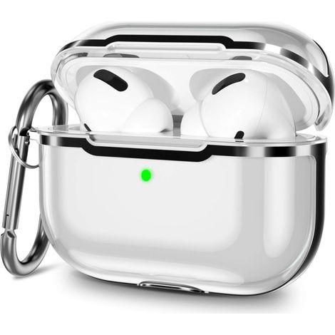 Etui De Protection Pour Airpods Pro - Tpu Souple Et Armature Pc Rigide - Avec Porte-clés Métallique - Compatible Airpods Pro 3e Génération - 1 Pièce (1/5)