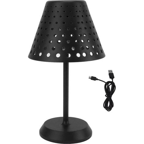 Ortviai Lampe de table sans fil rechargeable LED avec variateur tactile – Noir, 25 cm, batterie intégrée 2400 mAh