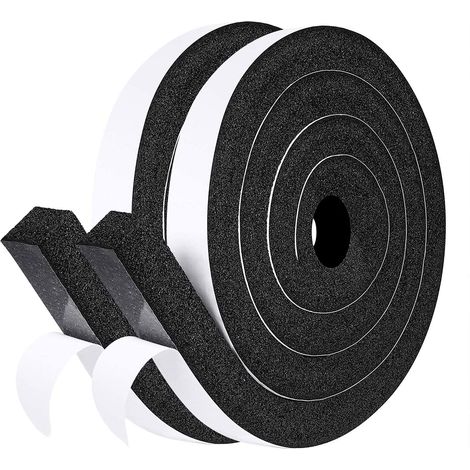 Kit de calfeutrage de fenêtre pour climatiseurs — Bloque la chaleur, les courants d'air et le bruit (2 rouleaux de 6,5 pi, noir) (1/5)