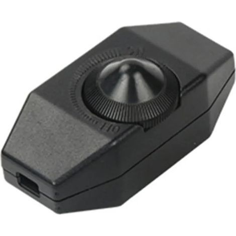 Sollbry Variateur LED - Variateur de cordon en continu avec interrupteur marche/arrêt, variateur rotatif, variateur d'intensité, variateur d'intensité - Noir