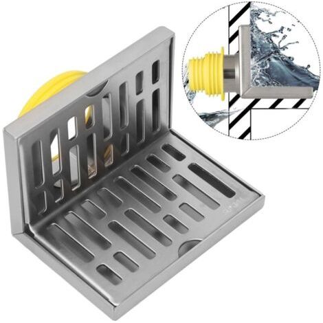ALLIANDISDrain de sol d'angle, Surfaces en forme de L, antirouille, résistant à la Corrosion, processus de conception, Drain de sol latéral pour tuyaux de 2.3 pouces (1/4)