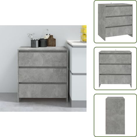 Buffet Gris béton 70x41x75 cm Bois d'ingénierie - Buffet Gris - Meuble Rangement - Armoire Laterale - Commode - Mobilier Salon (1/5)