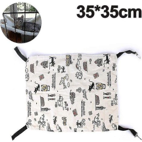 Hängende Katzenhängematte, Haustierhängematte für Käfig, verstellbares Katzenbett, Schlafmatte (Stil 1 3535cm) (1/5)