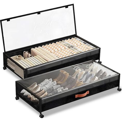 Contenitori Sottoletto Con Ruote – Set 2 Pezzi Xxl 54l Salvaspazio
