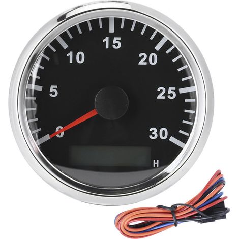 1 tachymètre, 85 mm, IP67, 12 V / 24 V, 0-3000 tr/min, LCD, compteur d'heures, capteur M18x1,5 (1/5)