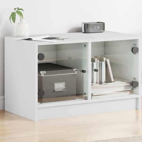 Mueble de TV con puertas de vidrio 68x37x42 cm