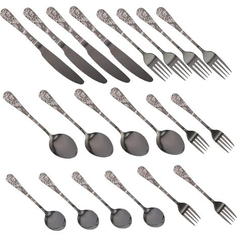 Couverts Inox avec Fourchettes Décoratives pour Table Familiale et Fêtes Ustensiles Pratiques pour Restaurant Camping et Repas Quotidiens (1/5)