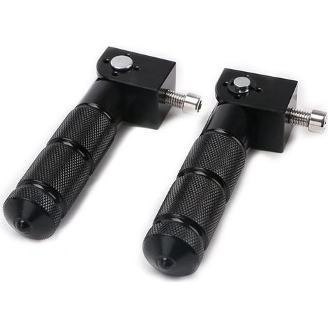 M8 Repose-pieds Pliables pour Moto, 2 Pièces Pédales en Aluminium pour Moto électrique Anti-dérapant 8MM Universel 90 Degrés Fixe Pliant la Tige de Support de Pédale de Passager(Le noir) (1/3)