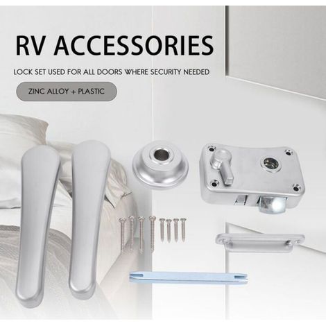 RV Serrure de Porte de Toilette Salle de Bain Serrure de Porte Caravane Bateau Loquet PoignéE Serrure RV Accessoires (1/4)