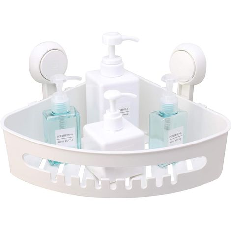 Porte-serviettes de douche-coin à ventouse-Étagère de rangement murale-Aucun perçage requis, détachable