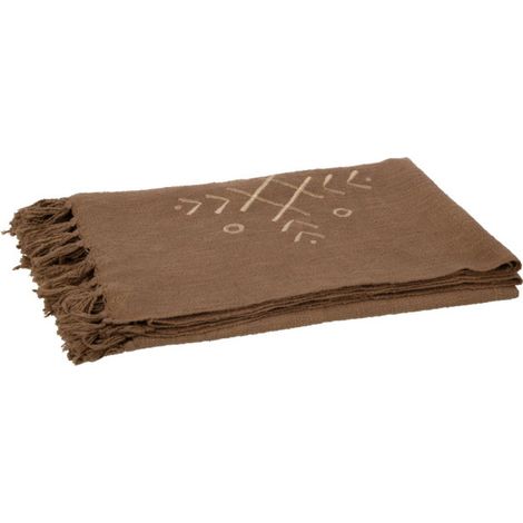 Plaid Design Ethnique "Camel" 130x170cm Marron (1/5)