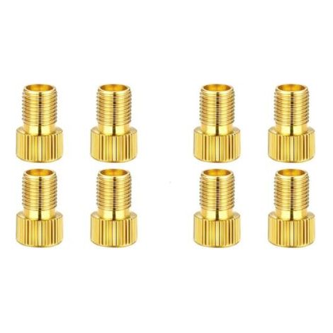 BUNTHAUS Lntyq Lot de 8 Embout Pompe Velo, Embout de Gonflage, Adaptateurs pour Valve de Vélo Presta vers Schrader, en Laiton (1/5)