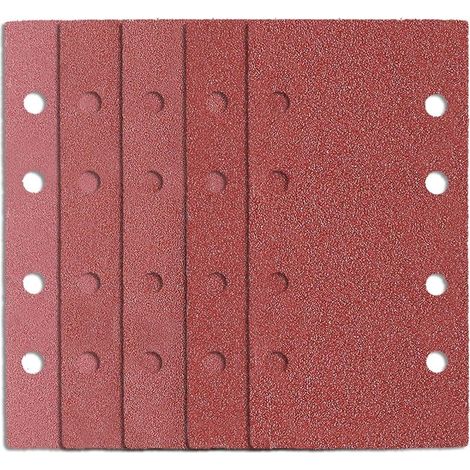 25 Pièces Papier Abrasif pour Ponceuse Rectangulaire 185 x 93mm,8 Trous Feuilles Abrasives Delta Pour Ponçage,Grain 40 60 80 120 180 en Oxyde d'Aluminium pour Poncer/Polir avec Ponceuses Delta Bosch G (1/5)