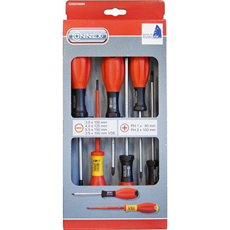 Connex COX310206 Jeu de 6 Tournevis