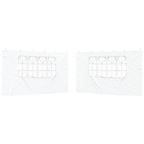 Panel lateral de tienda para fiestas 2 pcs 400 x 195 cm Blanco vidaXL
