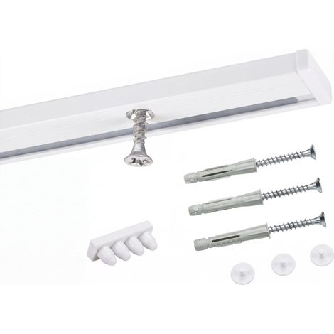 Gardinenschiene Innenlauf auf Maß 1-läufig Weiß - Serie Minimal 140cm