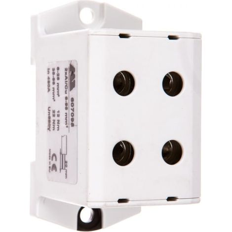 Conector de riel de 2 v铆as 16-95 mm2 gris euro multiOTL 95 2xAl/Cu 607095