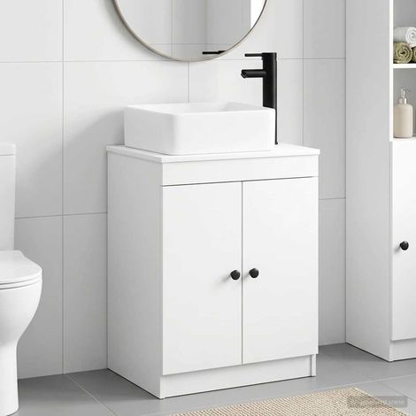 vidaXL Bathroom Furniture Set White Engineered Wood (1/5)