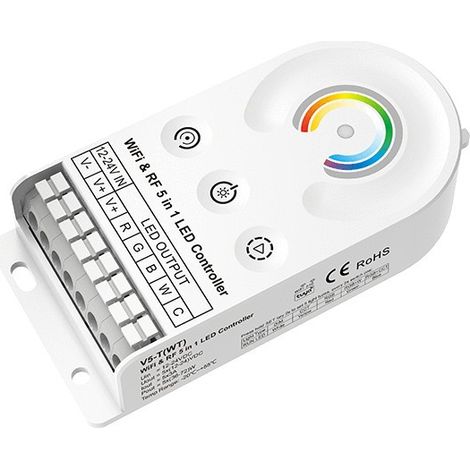 5-Channel Constant Voltage Controller with WiFi+RF, 12-24V DC 3A, V5-T(WT)