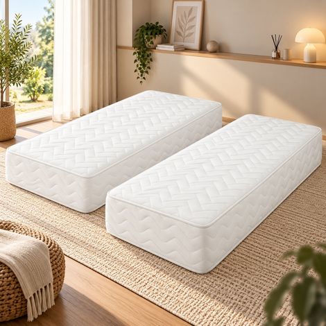 Lot de 2 Matelas Up&Down Densité 35 Kg/m3 - Hauteur 18 Cm - Soutien Ferme (2x90x200cm) - Spécial Sommiers électriques ou Mécaniques (1/4)