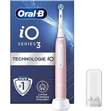 Brosse à dents électrique - ORAL-B - iO 3 - Rose - Technologie de micro-vibrations - Capteur de pression Smart (1/2)