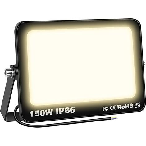 150W LED Outdoor Floodlight, 15000LM 3000K Warm White (1/5)