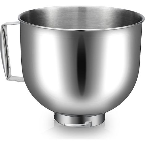 Acier inoxydable Bol KitchenAid Cassic 4.5 Q & Artisan 5QT Série Edelstahlschüssel avec Poignée,Remplacement Mélangeur Accessoires,lave-vaisselle (1/5)