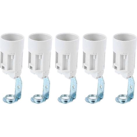 Lot de cinq douilles E12 pour ampoule candélabre de rechange en porcelaine. (1/3)