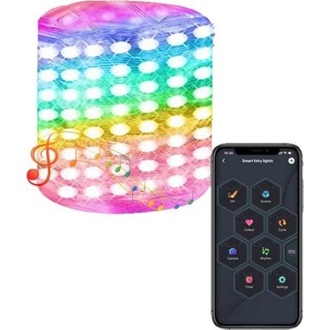 Luci a stringa Bluetooth USB impermeabili per campeggio e giardino, 15 m - Decorazione magica per tende e spazi esterni (1/5)