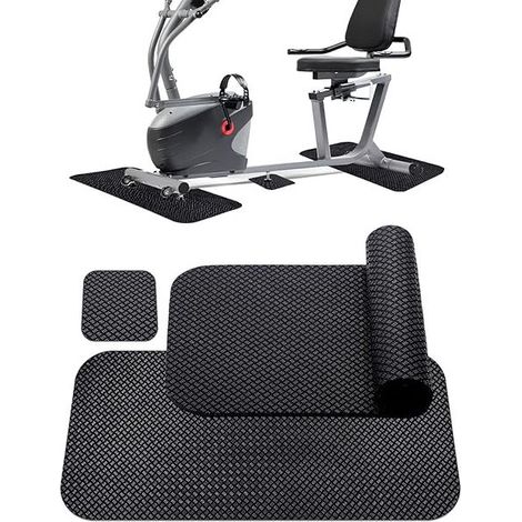 Rutschfeste Matte für Liegeräder – 25 x 11,8 Zoll + 4 x 4 Zoll – Bodenschutz – 3er-Set (1/5)