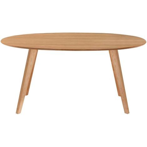 Miliboo – Table à manger ovale 160 cm – Bois clair – 6 places – Design scandinave minimaliste – Piètement en hévéa massif (1/5)