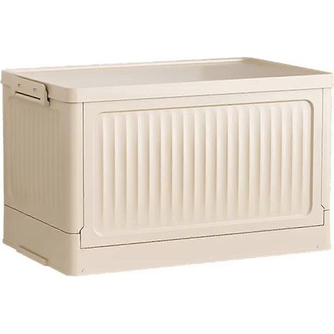 Boîte de rangement pliable grande capacité avec poulie - Organiseur en plastique empilable avec couvercle, conteneur portable pour la maison (1/5)