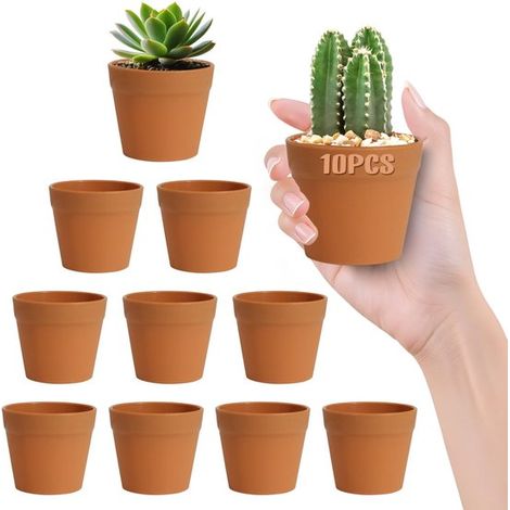 Dailygoods，Macetas para plantas (10 unidades)，Mini macetas de plástico de 7 cm，Resistentes a roturas，Aptas para suculentas，Macetas para flores (1/5)
