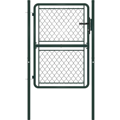 Portail de jardin en acier vert 100 x 150 cm