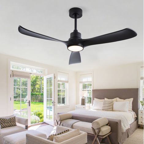 Ventilateur de plafond 52 pouces avec lumière noir OKMYHOME (1/5)