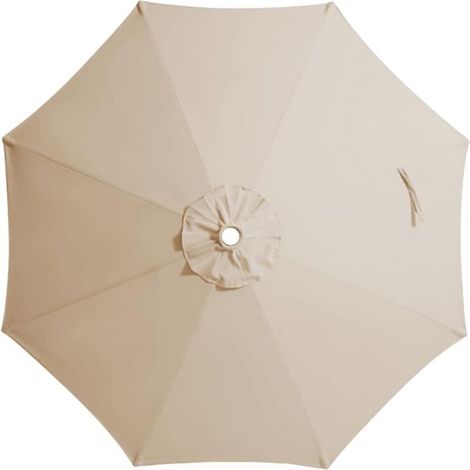 Toile de parasol de rechange 2,7m 8 baleines - Auvent abricot résistant UV et déperlant pour pied central (1/3)