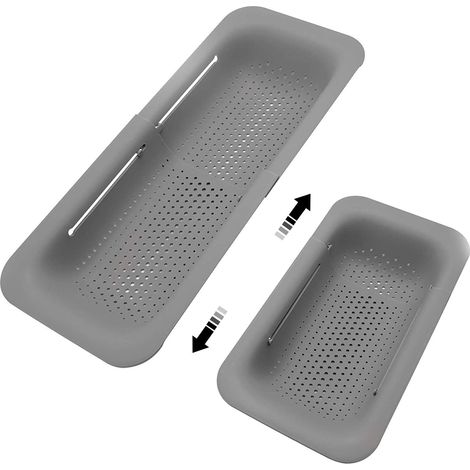 Filtre Évier Rétractable - Filtre à Légumes et Fruits - Compatible avec Éviers de 36 à 49 cm - Capacité 5 L - Plastique Alimentaire - 1 Pièce (1/5)