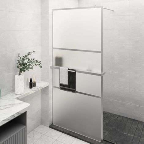 Walk-in Shower Wall with Shelf Chrome 90x195 cm ESG Glass&Aluminium vidaXL