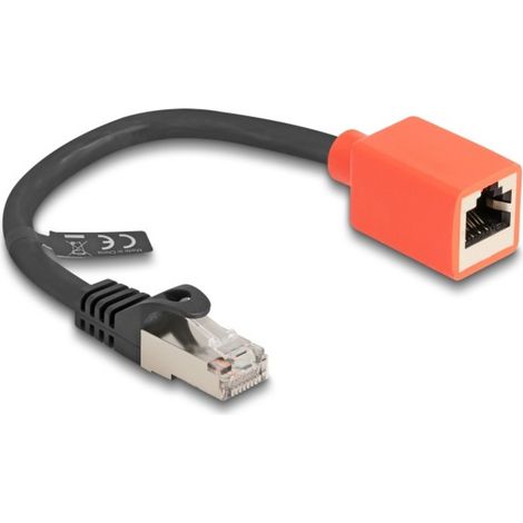DeLOCK 88197 Câble réseau Noir, Rouge 0,2 m Cat6a S/FTP (S-STP)
