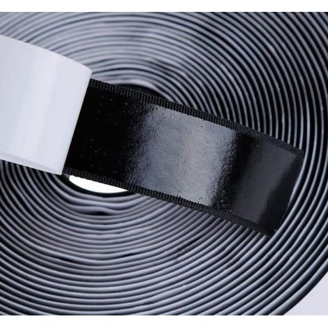 Sangles Velcro auto-adhésives avec support adhésif double face - Noir, 2cm25m, 2pcs (1/4)