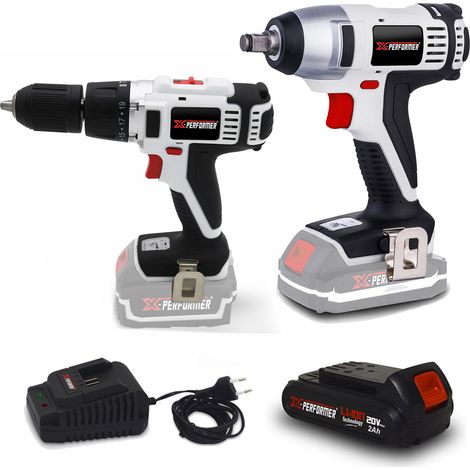 Perceuse visseuse percussion + Bouloneuse 20V LITHIUM X-Performer XP2CID20LI - Mandrin Auto + Batterie 2 Ah et chargeur