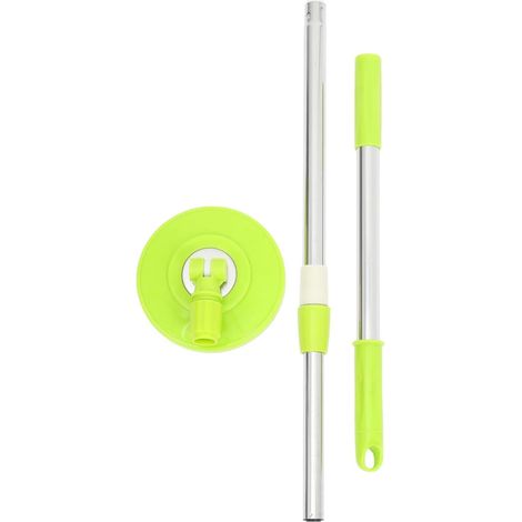 Manche de balai rotatif manche à balai en acier inoxydable vert détachable pour remplacer les têtes de balai rondes à la maison (1/5)