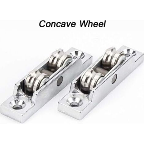 Poulies coulissantes en zinc – Lot de 4 – Pour portes et fenêtres – Réglage angle de roue – Capacité 45 kg – Accessoires mobilier