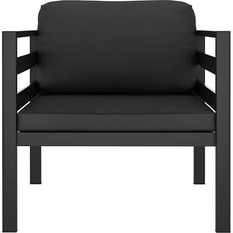 Canapé simple sectionnel, Canapé d'extérieur, Meuble de jardin, avec coussins Aluminium Anthracite OIB6128E (1/5)