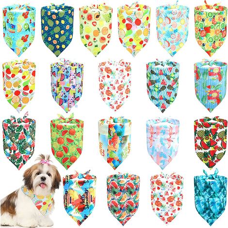 Lot de 20 bandanas et foulards pour chiens et chats, accessoires de fête pour Saint-Patrick, Pâques et fête nationale, bandanas ajustables doux pour chiens de petite, moyenne et grande taille (1/5)