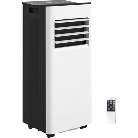 Climatiseur portable 3 en 1 9000 BTU, télécommande LED Minuterie 2 vitesses pour 28 m² Blanc