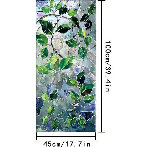 Esta lámina electrostática para ventanas, que imita vidrieras, mide 45 x 100 cm y es apta para salones, baños y oficinas. (3 unidades) (1/5)