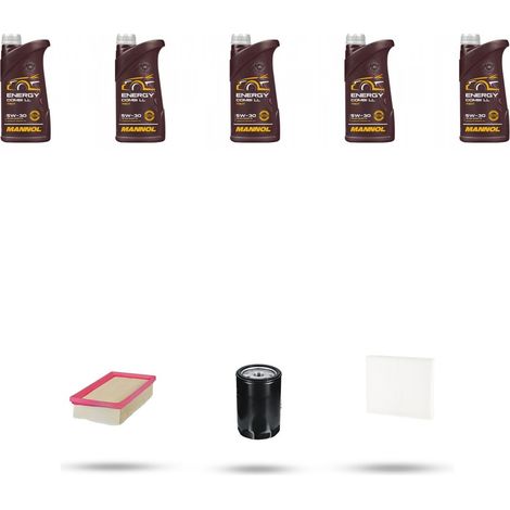 Kit tagliando 3 FILTRI e 5L OLIO compatibile con Vw Golf IV (1j1 1j5) 1.6 74kw Dal 1997 al 2006 (1/5)