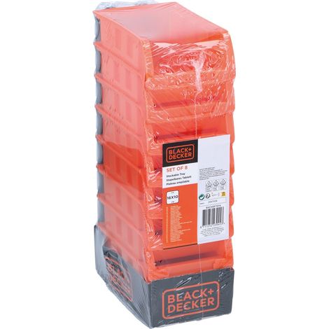 Boîte empilable BLACK & DECKER, 8 pièces, 160x100 mm, orange