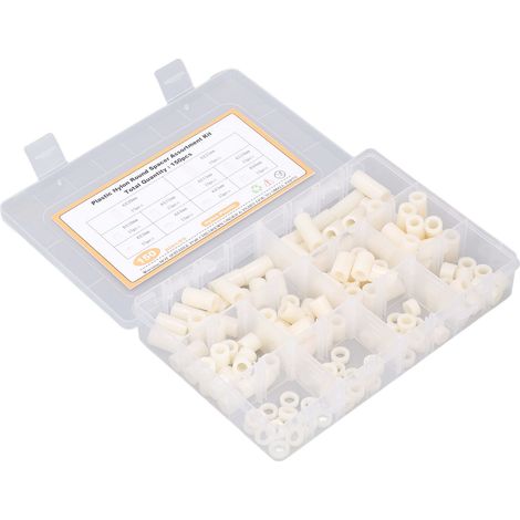 Kit 150 pièces entretoises nylon rondes, vis et colonnes de montage, fixation matériel, blanc (1/5)